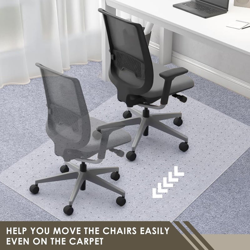 Azadx Heavy Duty Office Chair Mat for Carpet 45" x 53" Hard Material Chair Mat for Carpeted Floor Slip Resistant Carpet Protector for Home Office Easy Glide Desk Floor Mat for Office Chair on Carpets - Image 4